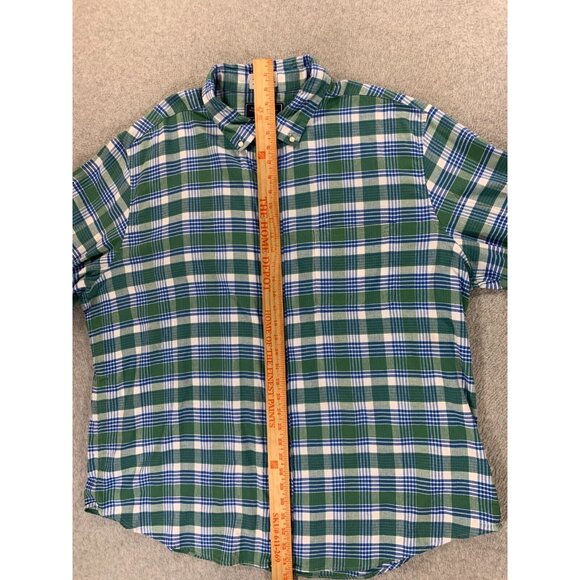 Vineyard Vines Cotton Linen Blend Plaid Button Down Shirt (Men's XXL) Blue - Picture 9 of 12